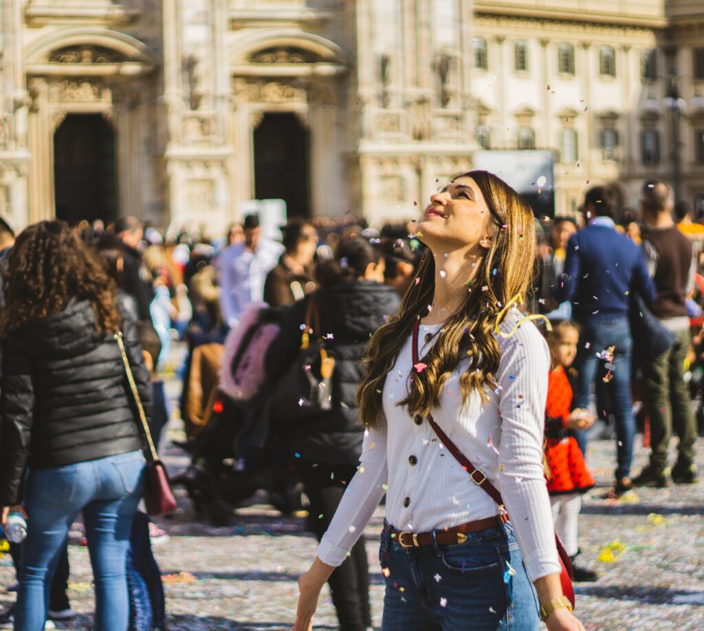 Festeggiamenti per il Carnevale sotto il Duomo di Milano